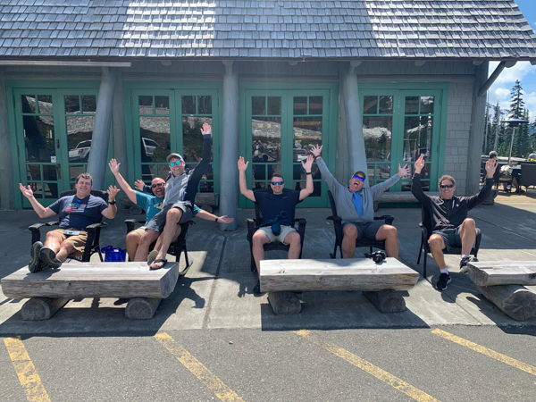 Lodge with mountain views in the American West